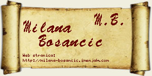 Milana Bosančić vizit kartica